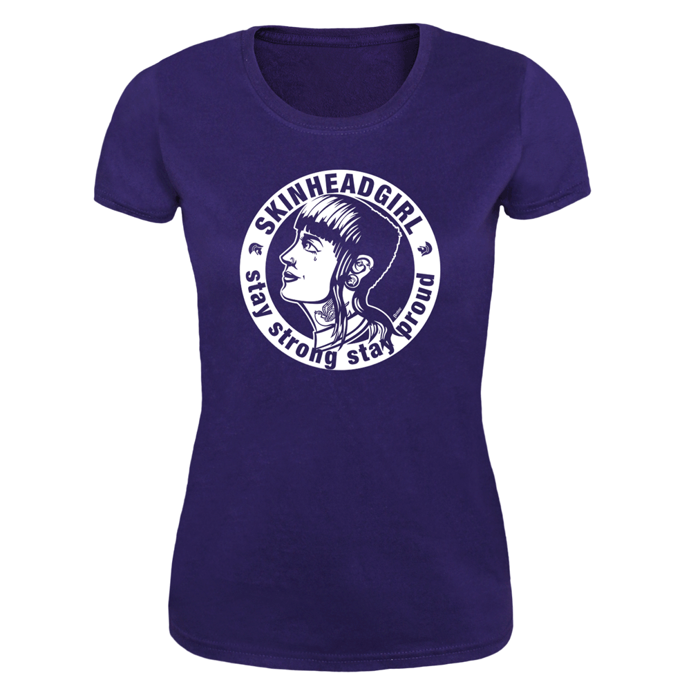 Skinheadgirl "Stay strong stay proud" Girly Shirt (purple)