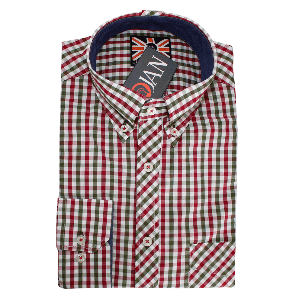 Trojan "Gingham Check" Hemd (lang) (blood)
