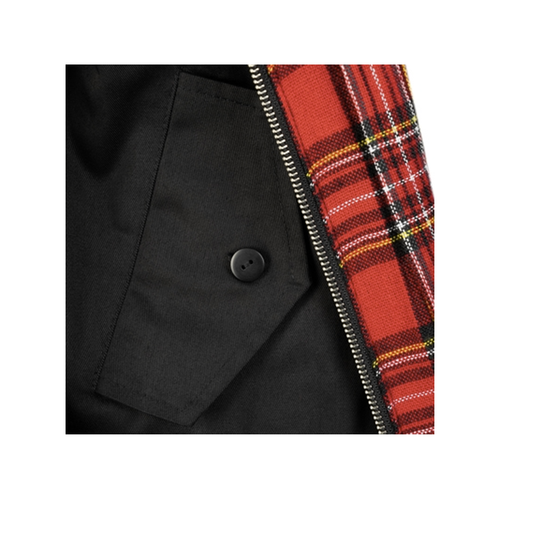 Harrington-Jacke mit Kapuze (schwarz)