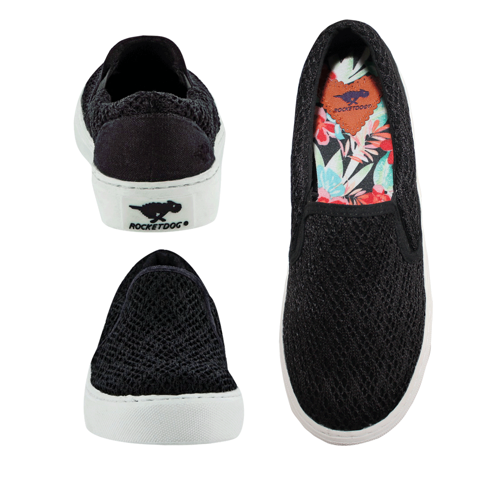 Rocket Dog Girl Slipper "Duet Lovely Crochet" (black)