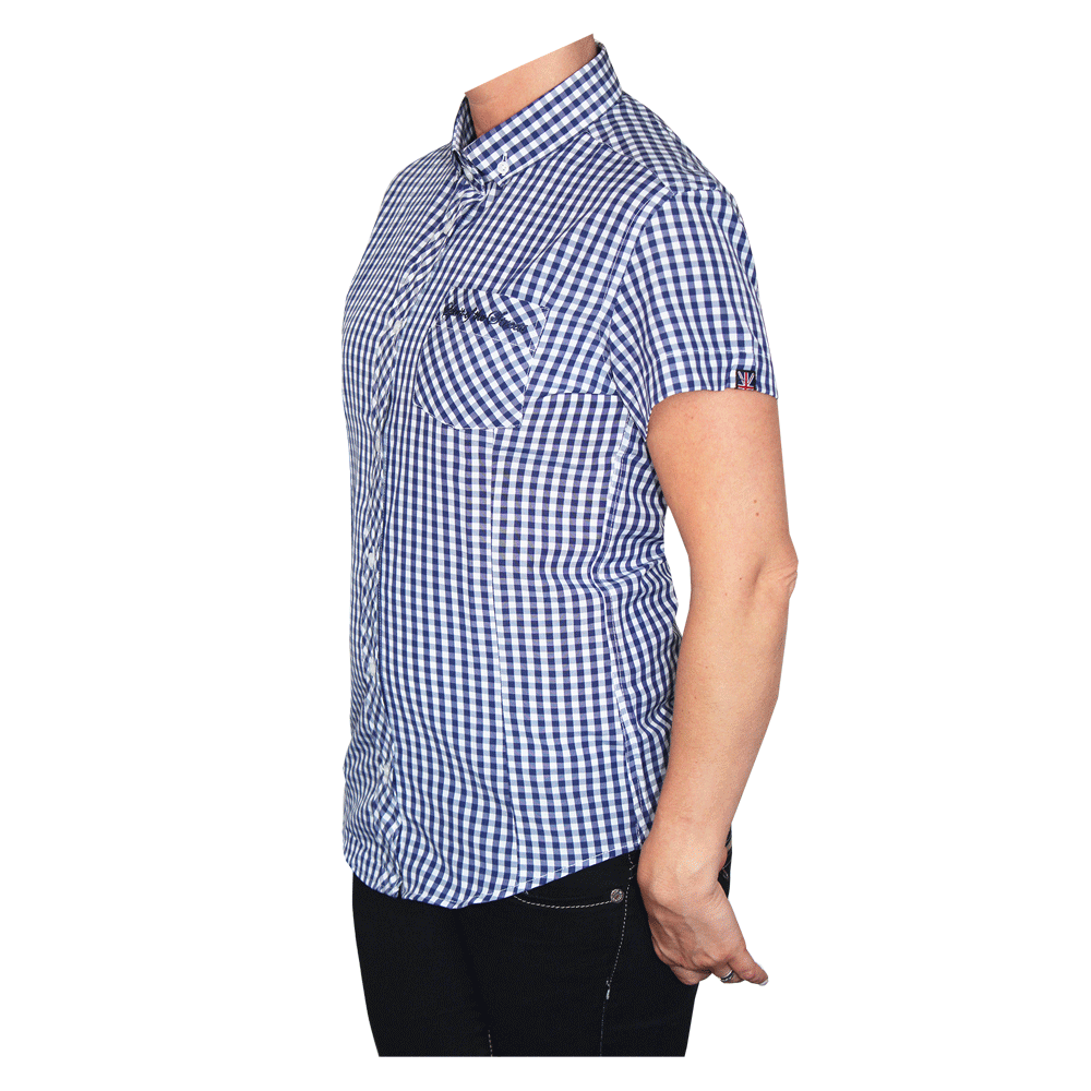 SotS "Midcheck Navy" Lady Small Button Down Hemd (kurz)