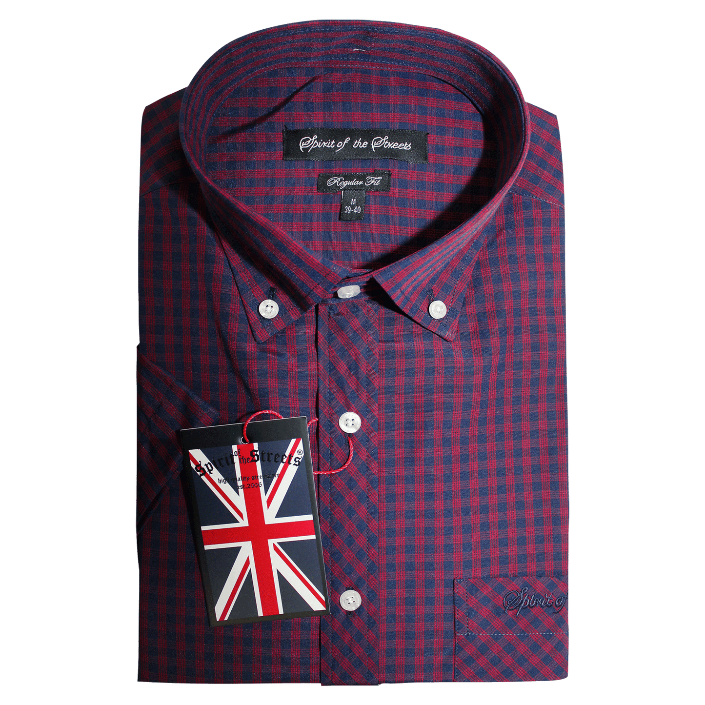 SotS "Barrow" Button Down Hemd (rot/blau)