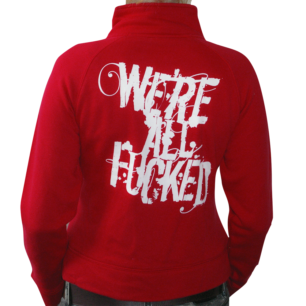 Walls of Jericho "We're all Fucked" Girly Sweat Jacket (red)