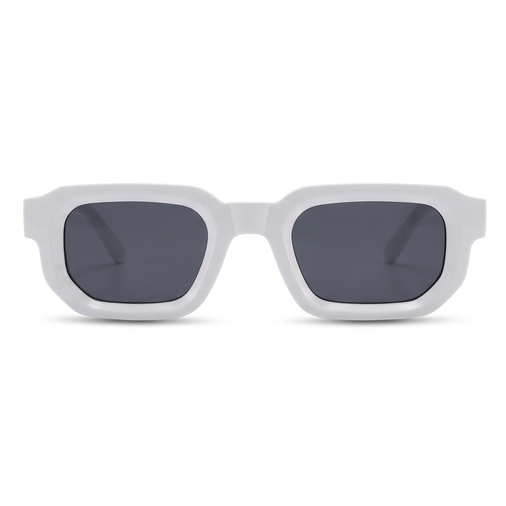Eckige Retro Sonnenbrille (white)