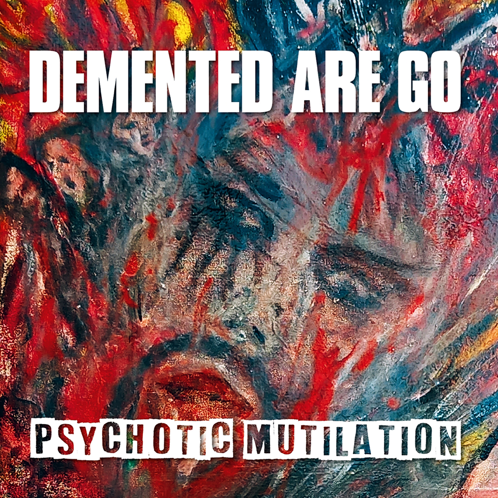 Demented Are Go « Psychotic Mutilation » LP (jaune clair / éclaboussures noir et blanc)