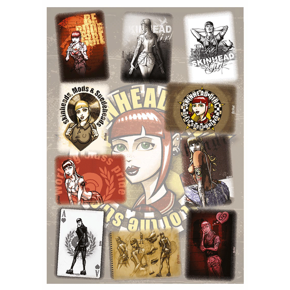 Skinhead Girl "Spirit of the Streets" 10 x Postkarten / Postcards Set
