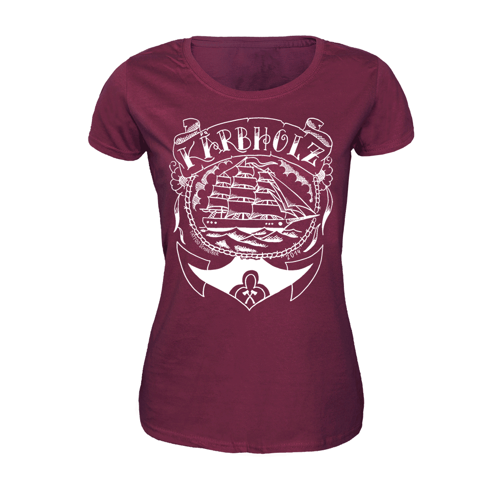 Kärbholz "Oldschool" Girly Shirt (burgund)