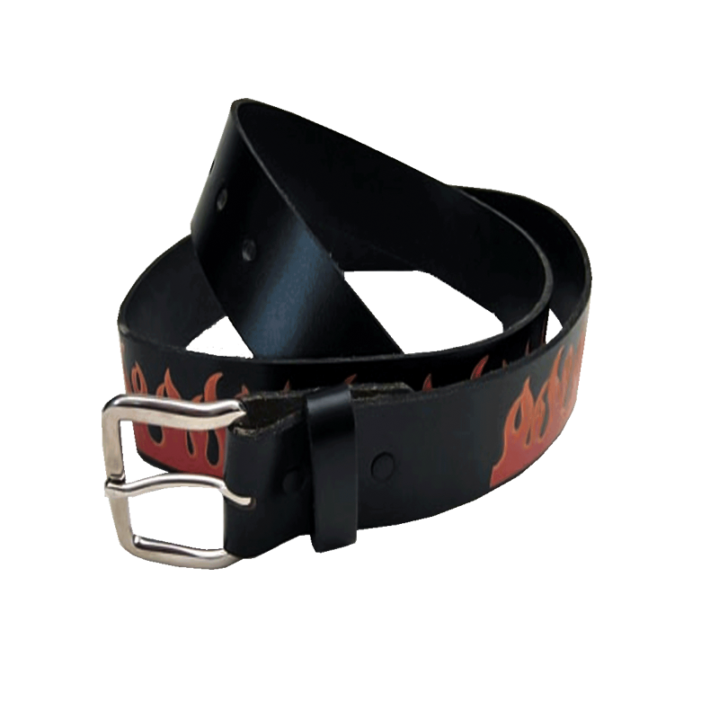 Gürtel "Flammen" (aus Leder / Leather) (Gr. 28)