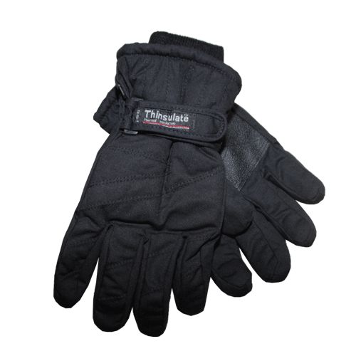 Fingerhandschuhe (gefüttert) (schwarz) (Thinsulate)