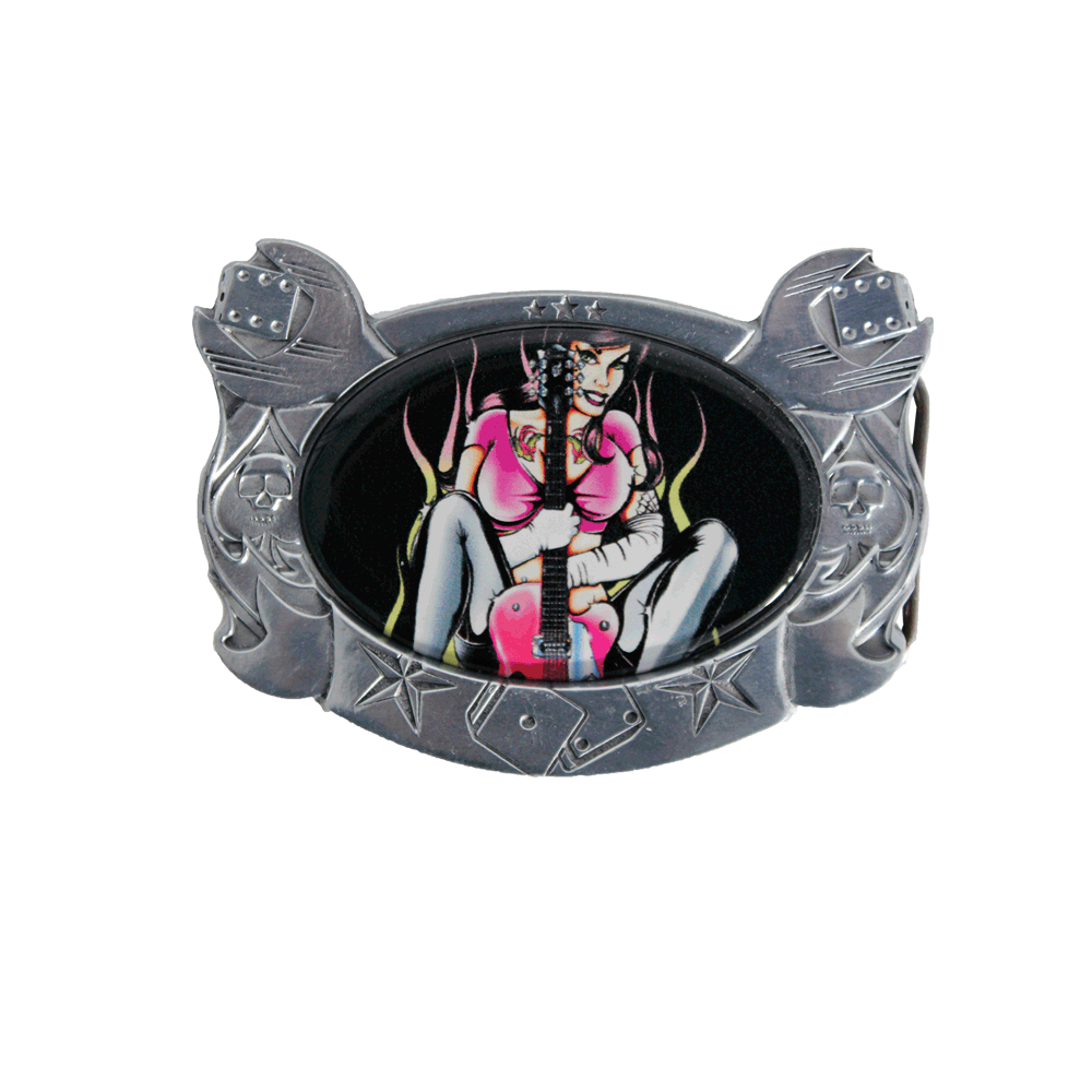 Guitar Girl Gürtelschnalle /Belt Buckle