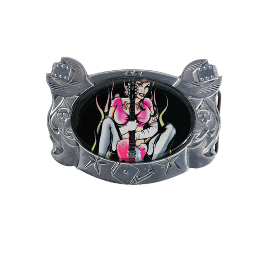 Guitar Girl Gürtelschnalle /Belt Buckle