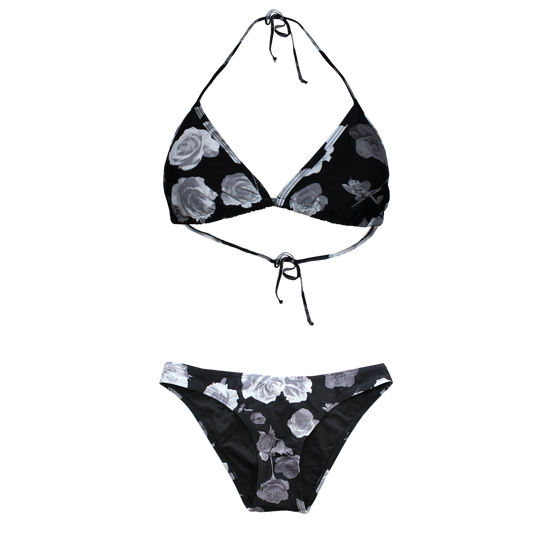 Urban Classics "Flower" Triangle Bikini (schwarz)