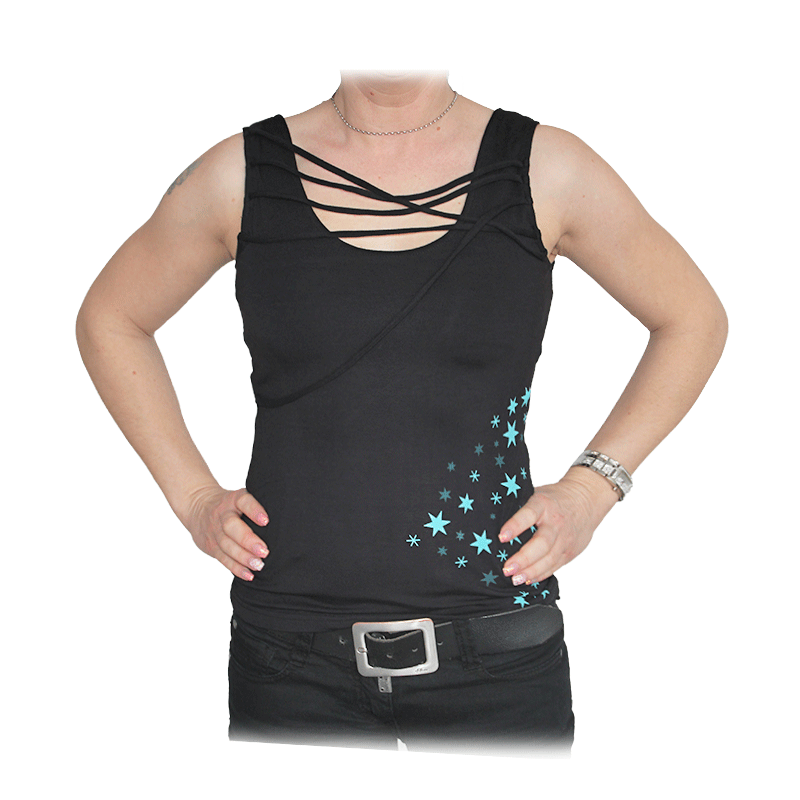 Zergatik "Lasa" Girly Top (negro)