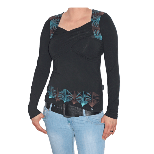 Zergatik "Gainin" Girly Shirt (langarm) (negro)