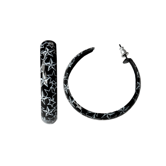 Stars Creolen (2Stück) (black)