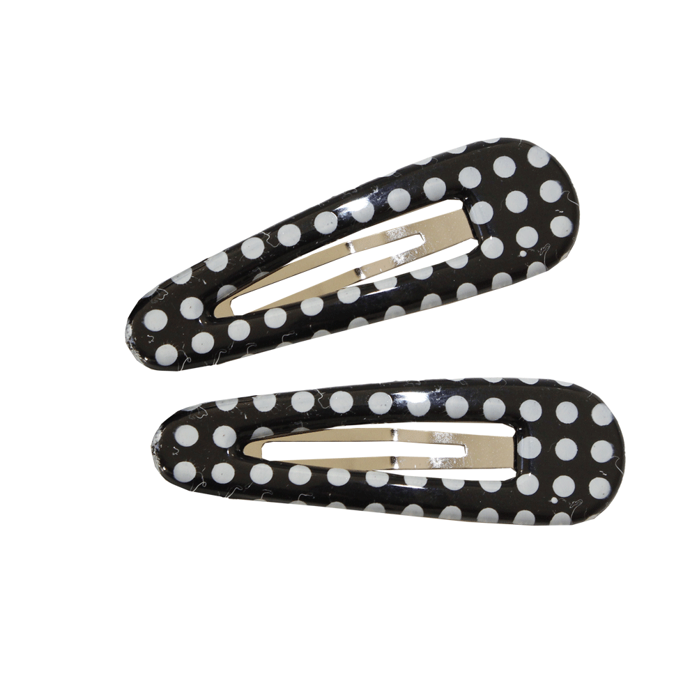 Polka Dot Haarclip (2Stück) (black)