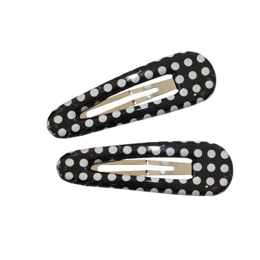 Polka Dot Haarclip (2Stück) (black)