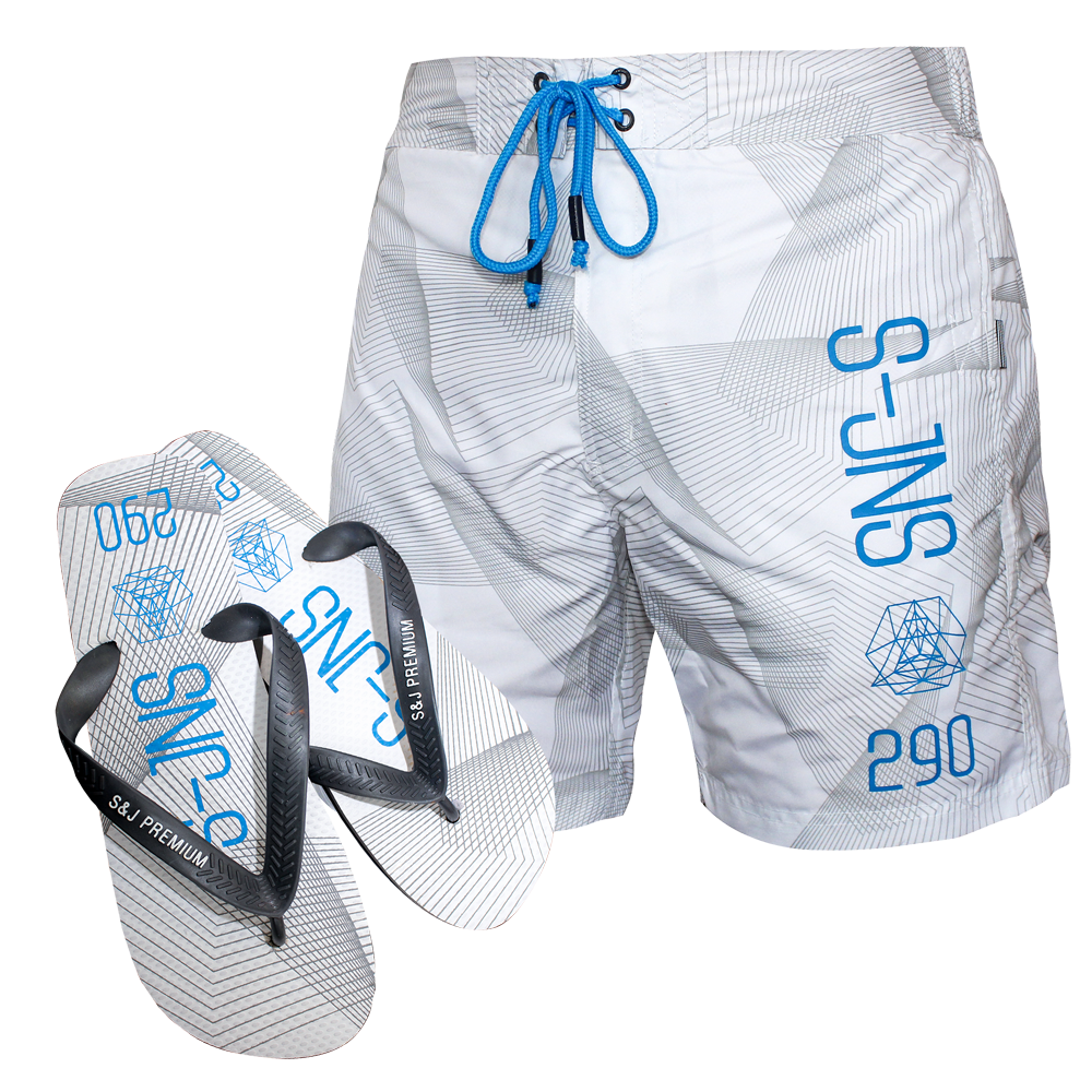 Smith & Jones Badeshorts "Decibel" (weiss)