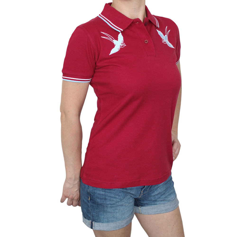 Spirit of the Streets "2 Birds" Girly-Polo (burgund)