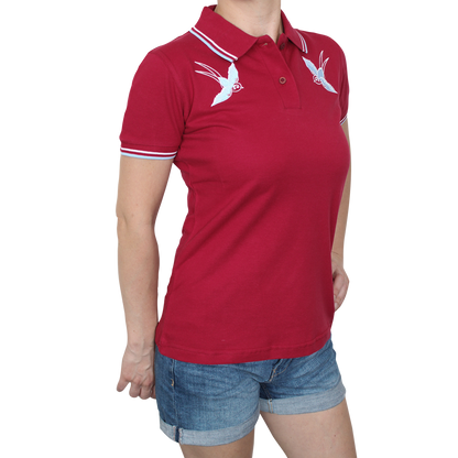 Spirit of the Streets "2 Birds" Girly-Polo (burgund)