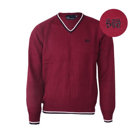 Spirit of the Streets "Logo" Jumper (Pullover) (burgund) (b/w stripes)