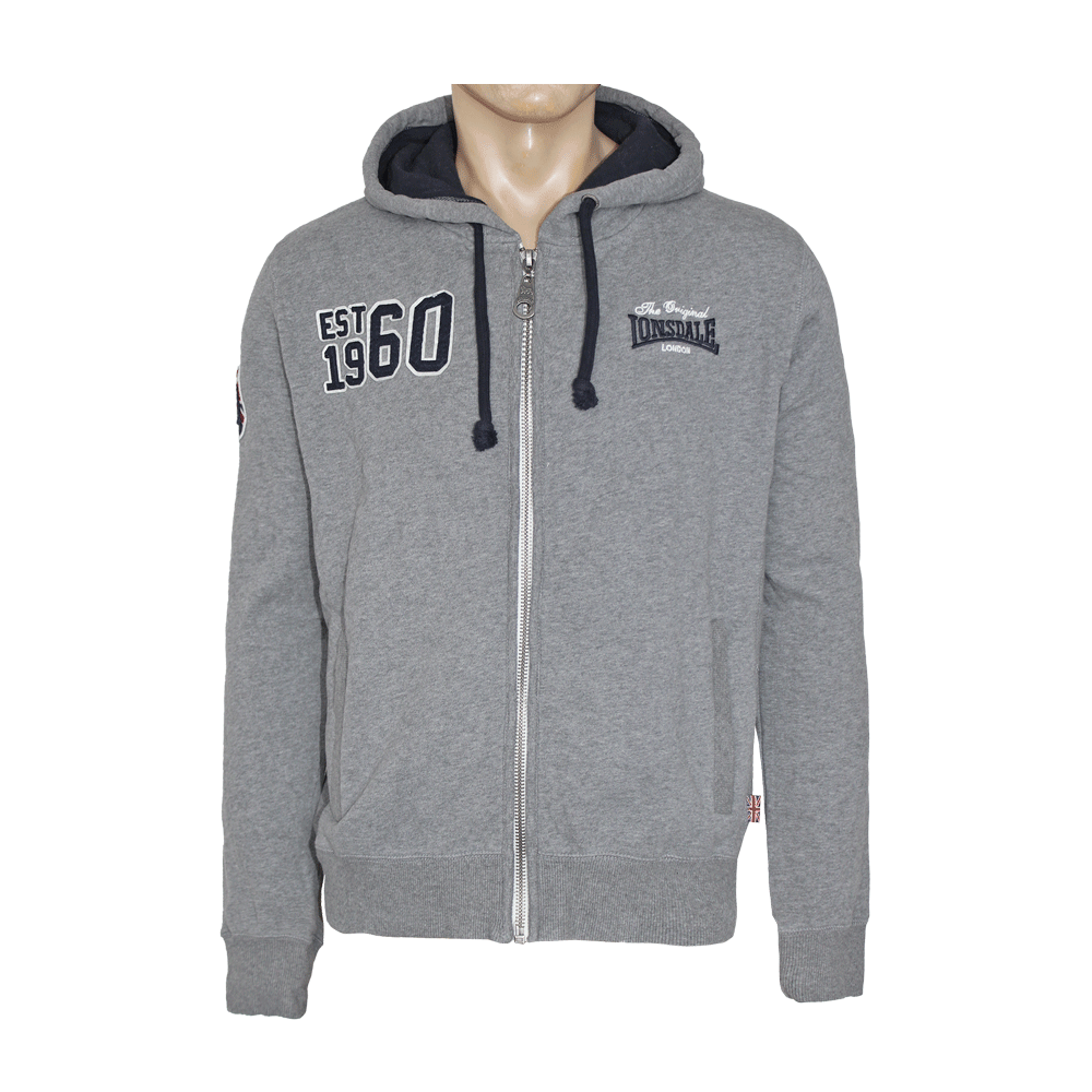 Lonsdale "Eastbourne" Zipjacke/ Hooded (marl grey)