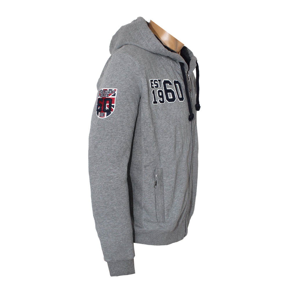 Lonsdale "Eastbourne" Zipjacke/ Hooded (marl grey)