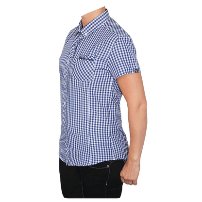 SotS "Midcheck Navy" Lady Button Down Hemd (kurz)