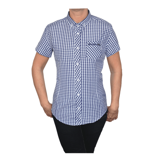 SotS "Midcheck Navy" Lady Small Button Down Hemd (kurz)