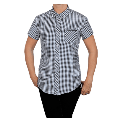 SotS "Midcheck Black" Lady Button Down Hemd (kurz)