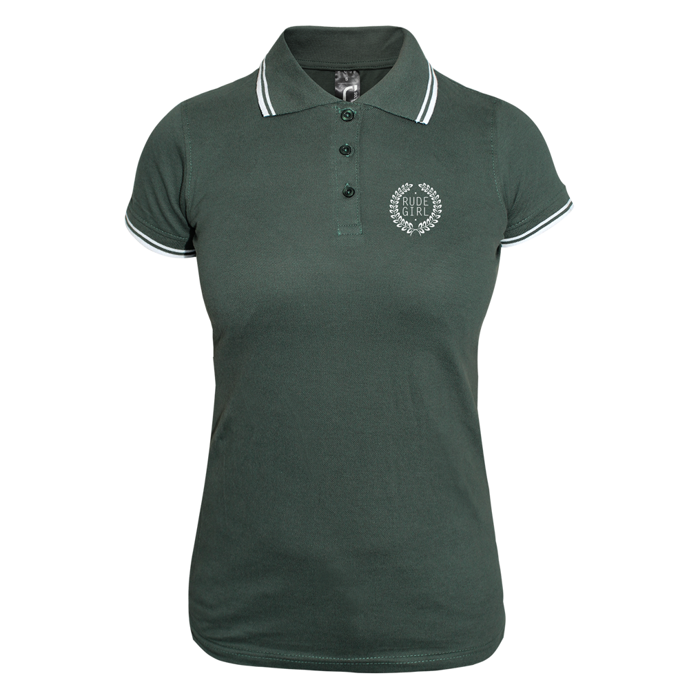 Rude Girl Girly Contrast Polo (grün/weiß)