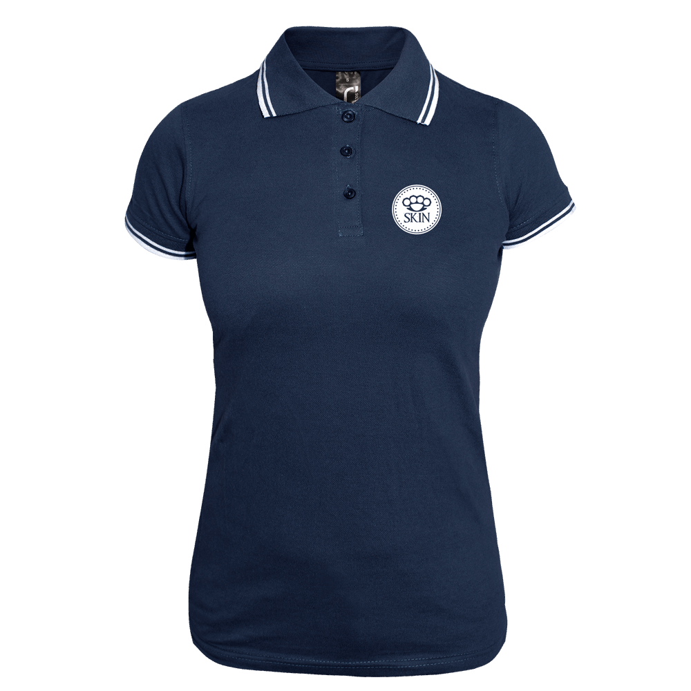 "Skin" Girly Contrast Polo (navy/weiß)