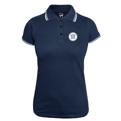 "Skin" Girly Contrast Polo (navy/weiß)