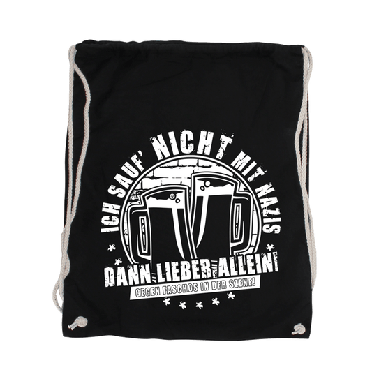 Ich sauf' nicht mit Nazis Baumwoll Turnbeutel