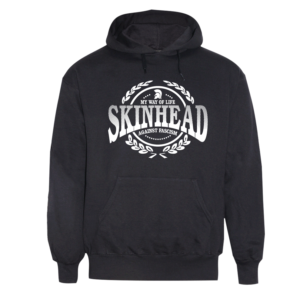 Skinhead "Against Fascism" Kapu/Hoodie (schwarz)