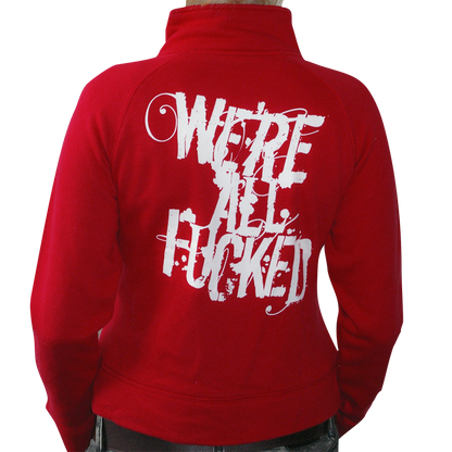 Walls of Jericho "We're all Fucked" Girly Sweat Jacket (red)