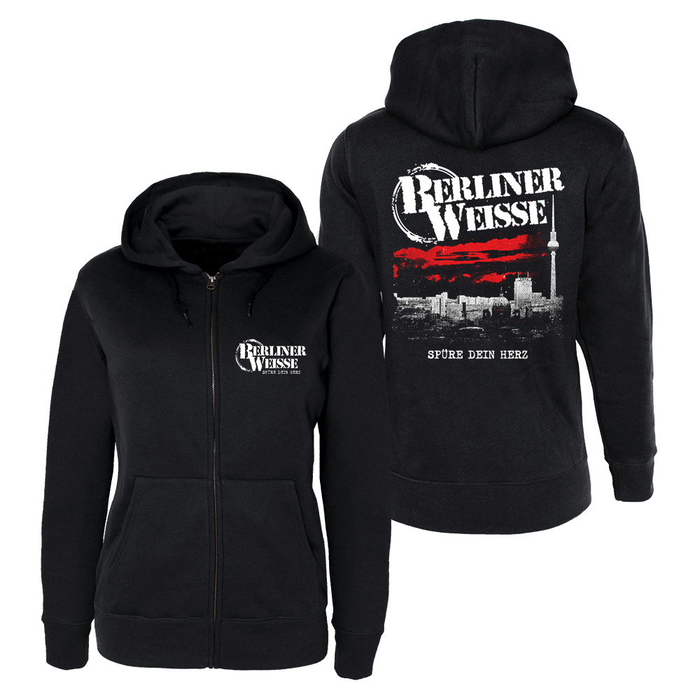 Berliner Weisse "Spüre dein Herz" Girly Kapuzenjacke