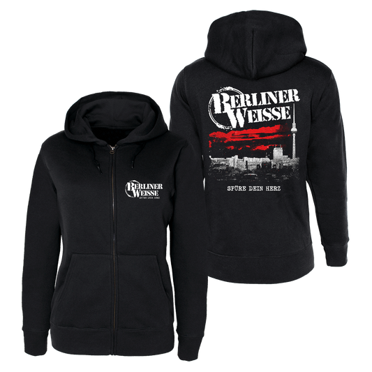 Berliner Weisse "Spüre dein Herz" Girly Kapuzenjacke