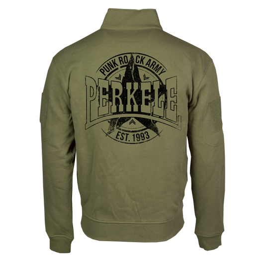 Perkele "Punk Rock Army 2" Army Sweatjacke (oliv)