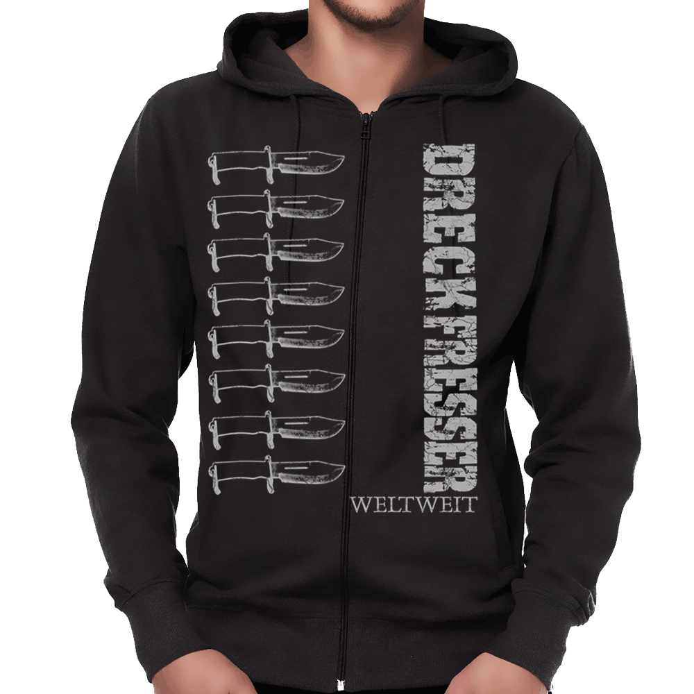 DRECKFRESSER "Der Staat muss weg" Zip Hooded Kapu (EarthPositive)
