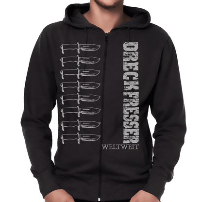 DRECKFRESSER "Der Staat muss weg" Zip Hooded Kapu (EarthPositive)