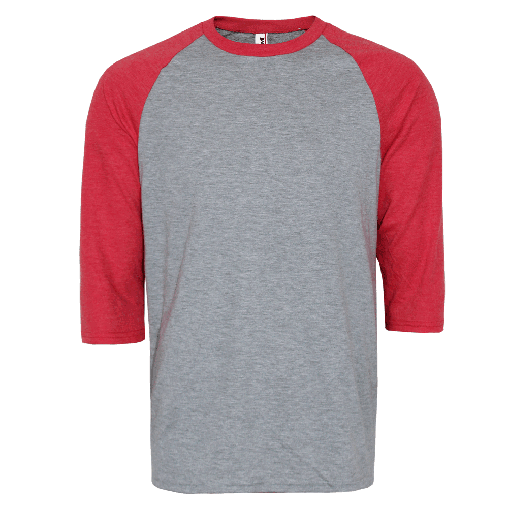 Anvil 3/4 Arm Raglan Shirt (grau/rot)