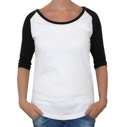 Raglan Girly 3/4 Arm (weiss/schwarz)