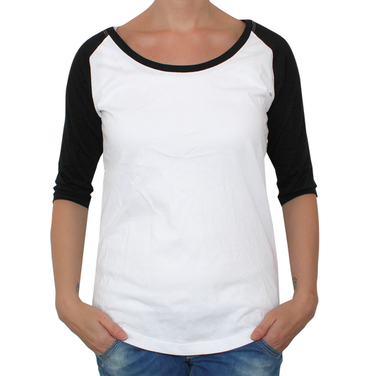Raglan Girly 3/4 Arm (weiss/schwarz)