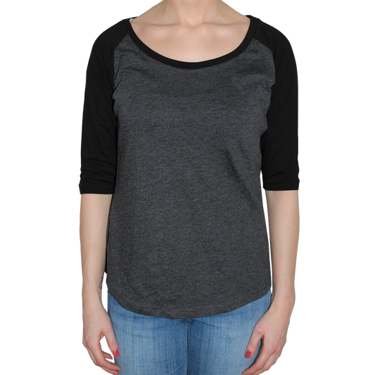 Raglan Girly 3/4 Arm (charcoal/black)