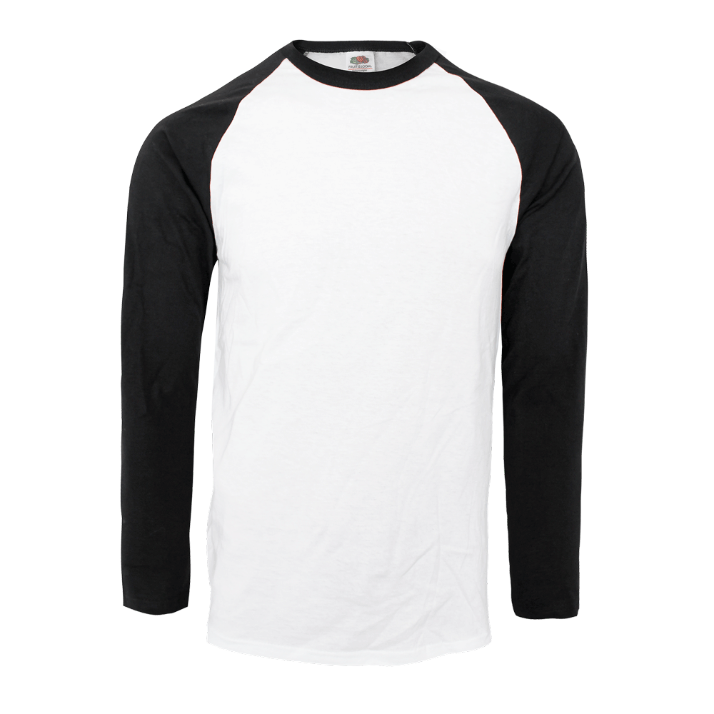 Fruit of the Loom Baseball Longsleeves (white/black)