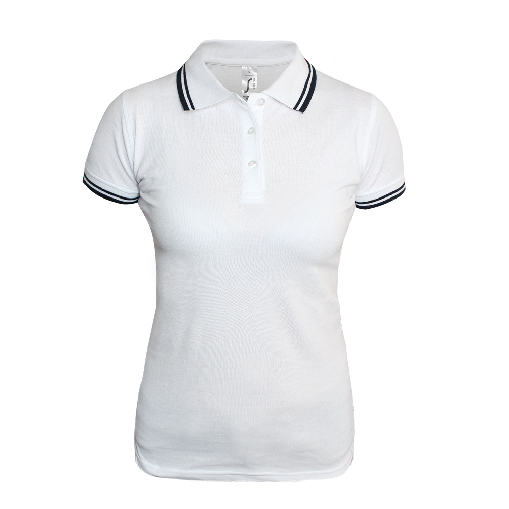 Sols "Pasadena" Girly Contrast Polo (weiß/navy)