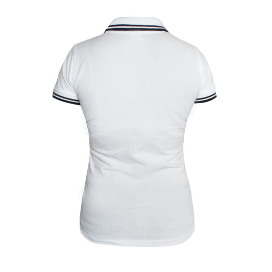 "Skin" Girly Contrast Polo (weiß/navy)