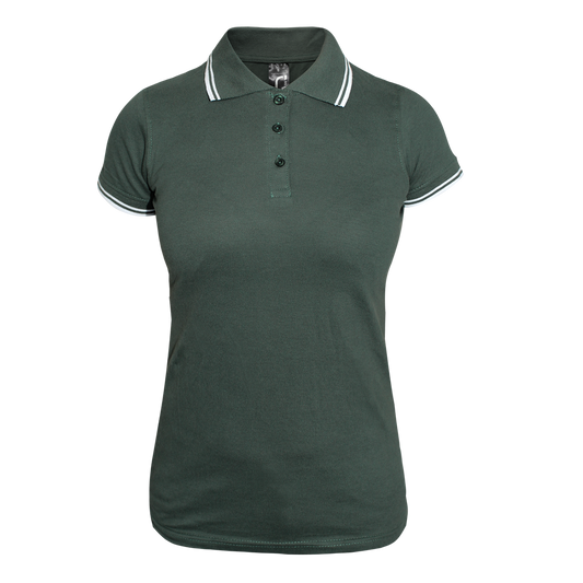 Sols "Pasadena" Girly Contrast Polo (grün/weiß)