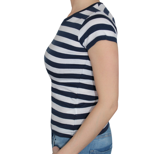 Girly Streifenshirt (blau/weiß)